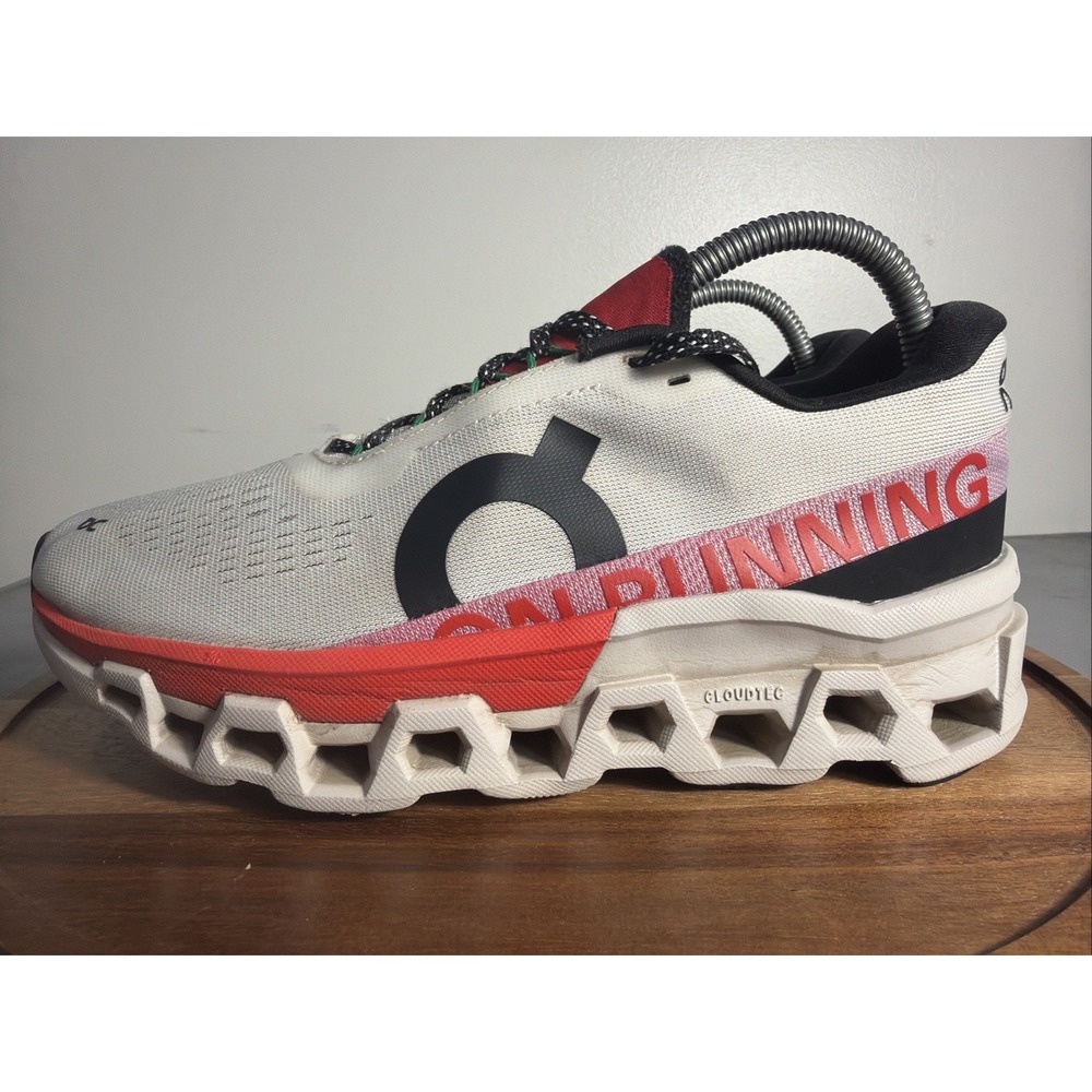 On Cloudmonster 2 Womens Size 8 Ivory Red Running Shoes 3WE10113193